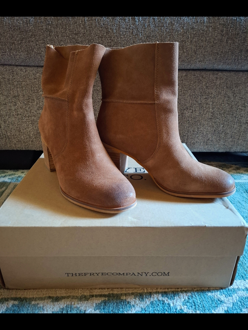 FRYE AND CO. Suede Ankle Boots in Brown